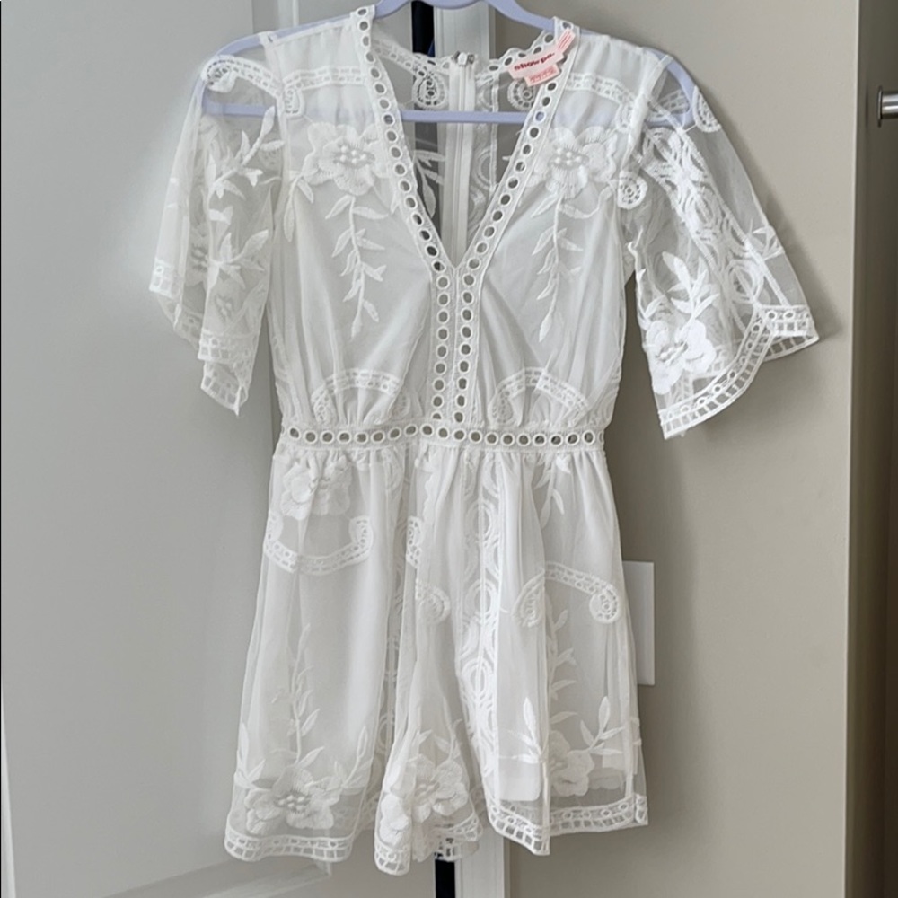 white floral romper